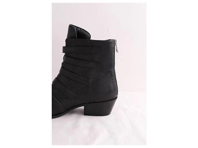 Zadig & Voltaire Black Leather Buckle Boots - view 5