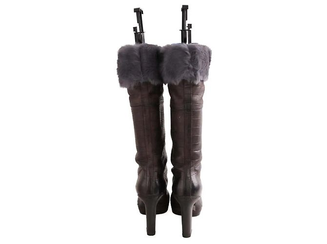 Santoni Brown Leather Boots - view 2