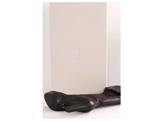 Santoni Brown Leather Boots - view 6