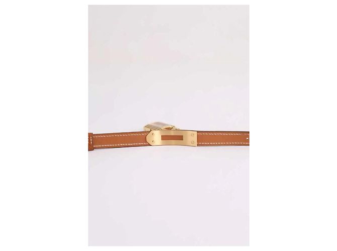 Montre Hermès Kelly plaqué or camel - vue 5