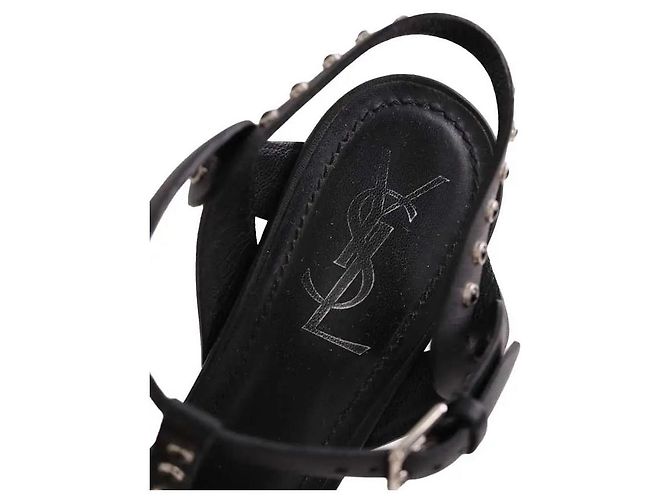 Tacchi in pelle nera Yves Saint Laurent Nero - vista 4