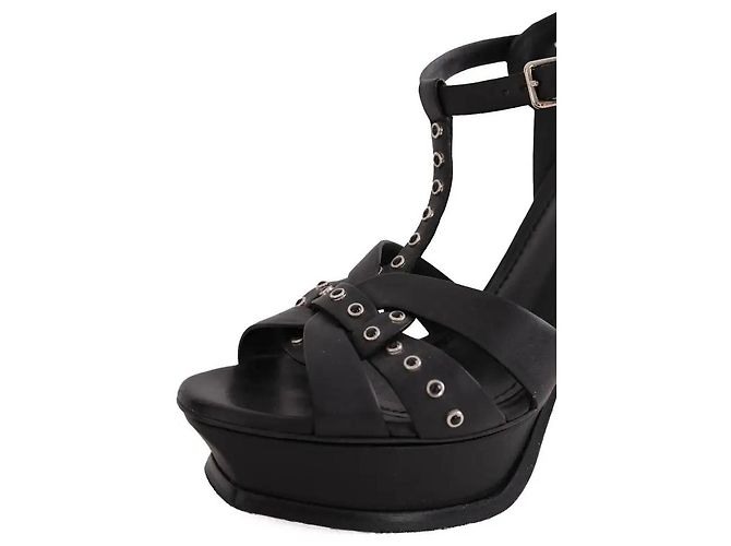 Tacchi in pelle nera Yves Saint Laurent Nero - vista 5