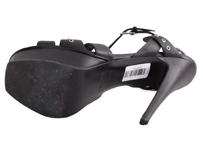 Tacchi in pelle nera Yves Saint Laurent Nero - vista 6