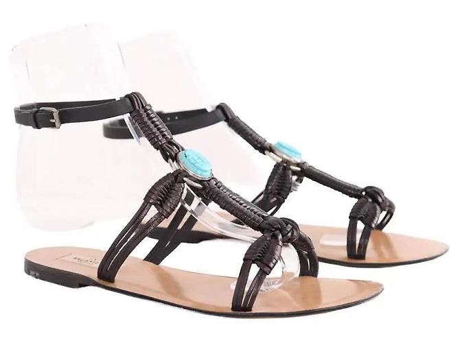 Valentino Sandalen aus schwarzem Leder - Ansicht 3