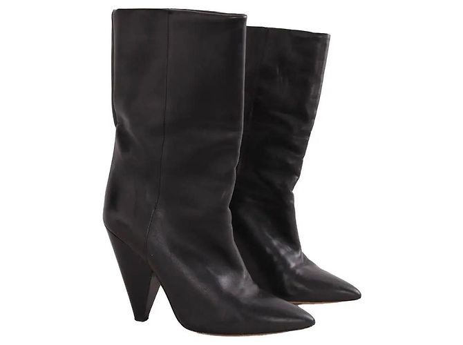 Botas Isabel Marant em couro preto - vista 3
