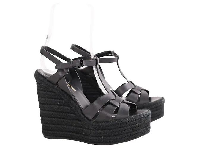Autre Marque Sandali Saint Laurent in pelle nera Nero - vista 3