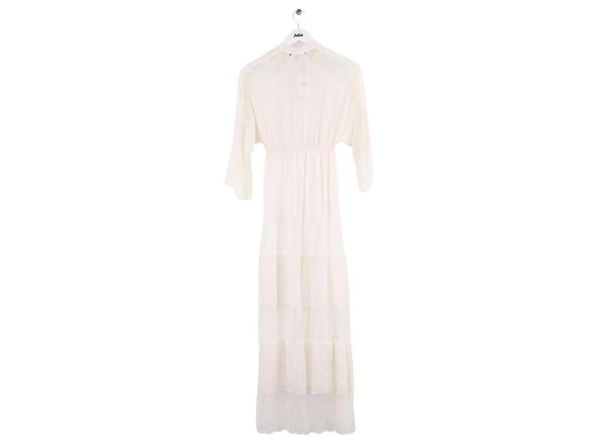 Autre Marque Oud Seidenkleid ecru Roh - Ansicht 3