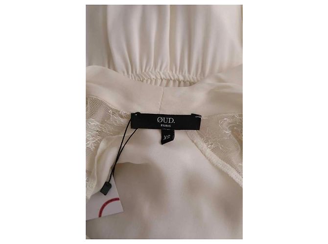 Autre Marque Oud Seidenkleid ecru Roh - Ansicht 5