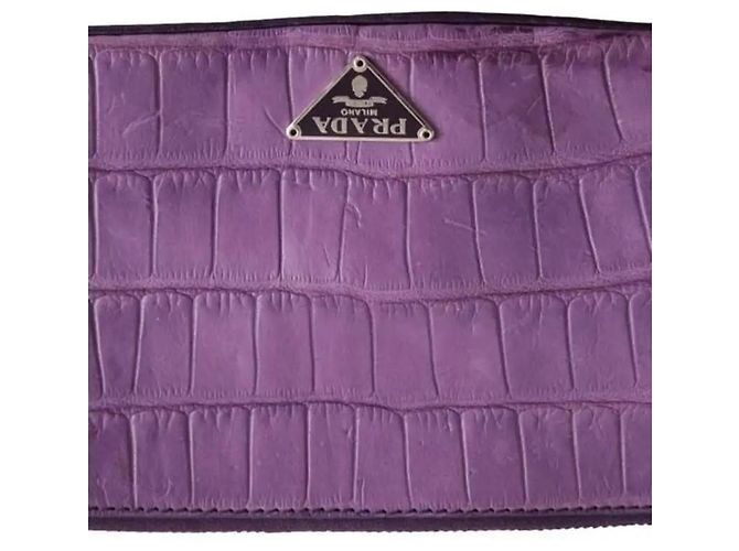 Prada Clutch aus Leder violett Lila - Ansicht 2