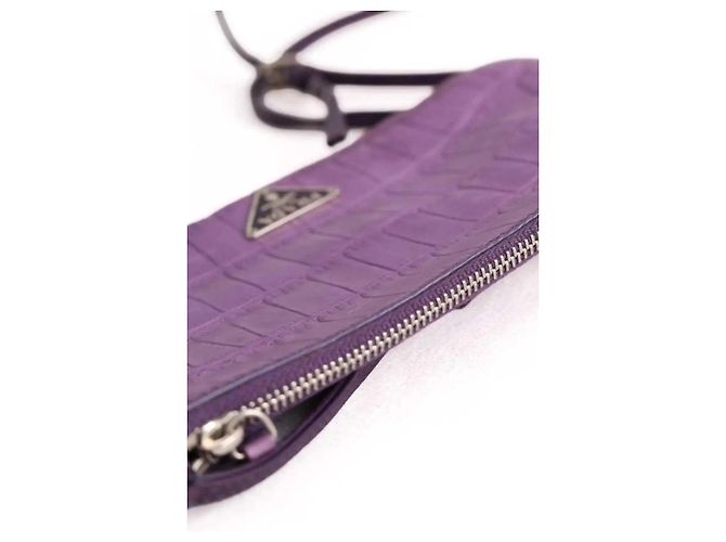 Prada Clutch aus Leder violett Lila - Ansicht 5