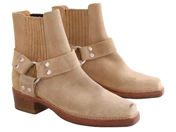 Botas Re/Done em camurça bege - vista 3