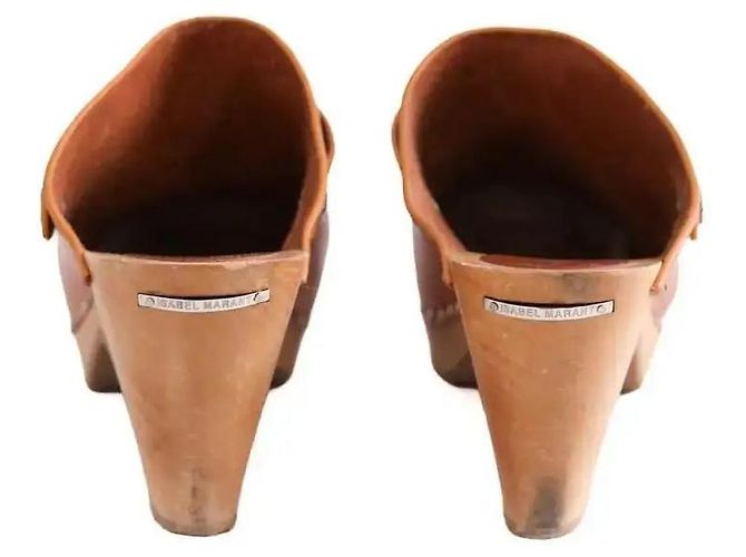 Isabel Marant Brown Leather Clogs - view 2