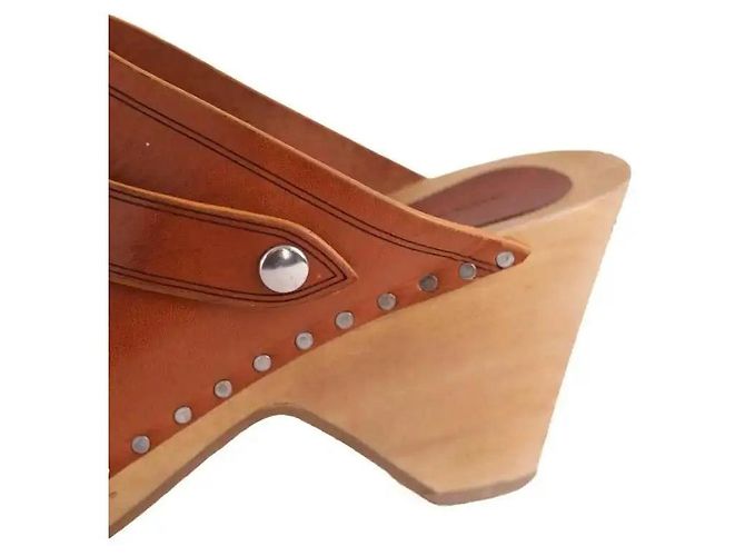 Isabel Marant Brown Leather Clogs - view 4