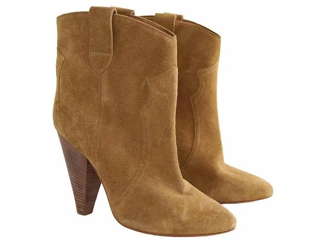 Stivaletti Isabel Marant Etoile in camoscio camel taglia 38 Cammello - vista 3