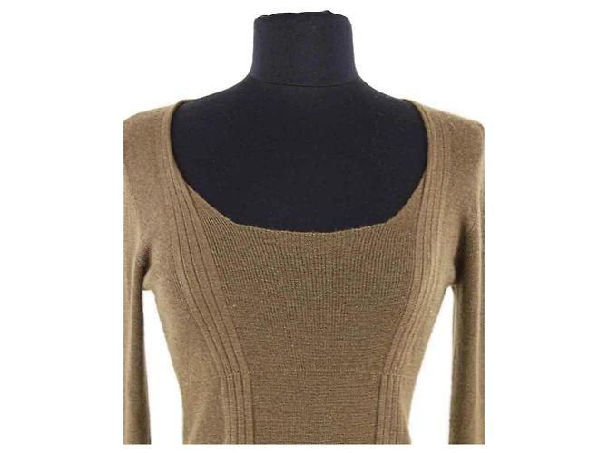 Top in cashmere Prada kaki Cachi - vista 2