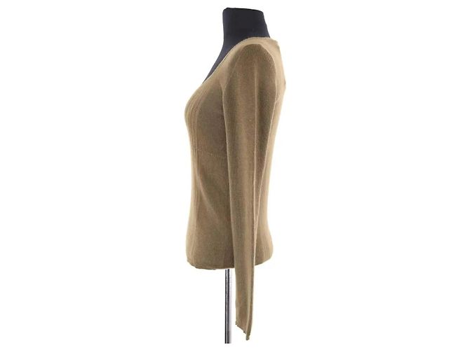 Top in cashmere Prada kaki Cachi - vista 3