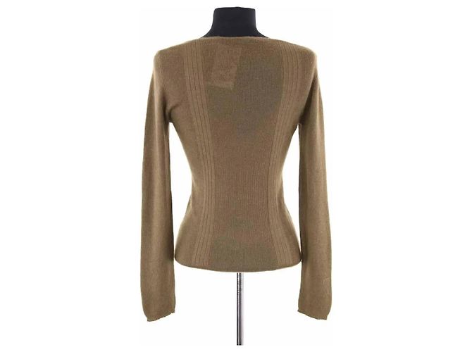 Top in cashmere Prada kaki Cachi - vista 4