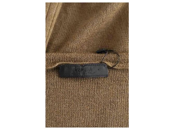 Top in cashmere Prada kaki Cachi - vista 5