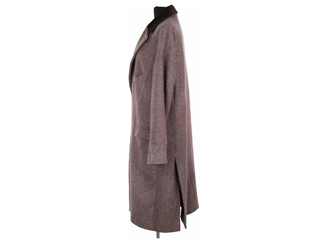 Zadig & Voltaire Mad chine Mantel aus Wolle braun - Ansicht 3