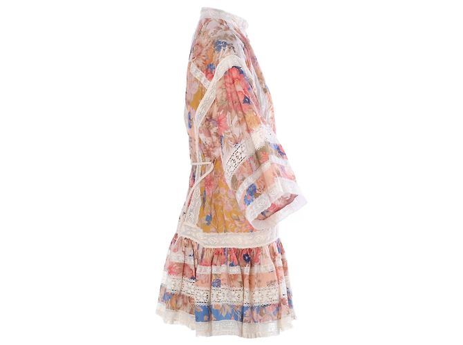 Zimmermann August Mini-Kleid aus floraler Baumwolle mit Spitzenbesatz - Ansicht 2
