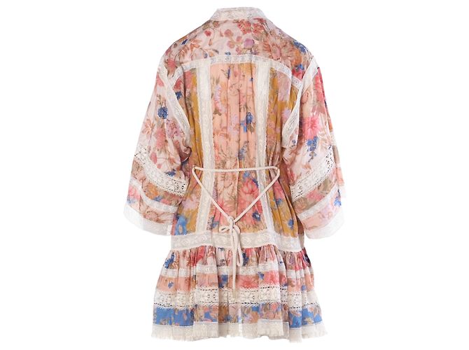 Zimmermann August Mini-Kleid aus floraler Baumwolle mit Spitzenbesatz - Ansicht 3
