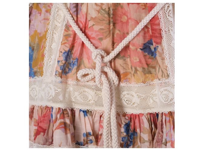 Zimmermann August Mini-Kleid aus floraler Baumwolle mit Spitzenbesatz - Ansicht 4