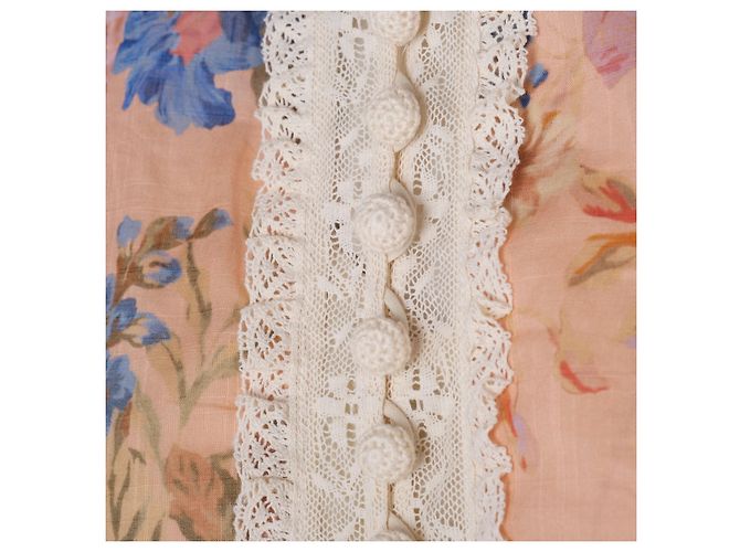 Zimmermann August Mini-Kleid aus floraler Baumwolle mit Spitzenbesatz - Ansicht 5