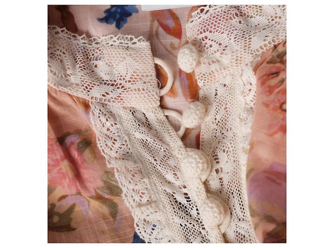 Zimmermann August Mini-Kleid aus floraler Baumwolle mit Spitzenbesatz - Ansicht 6