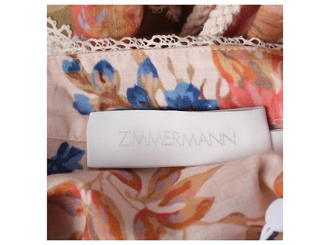 Zimmermann August Mini-Kleid aus floraler Baumwolle mit Spitzenbesatz - Ansicht 9