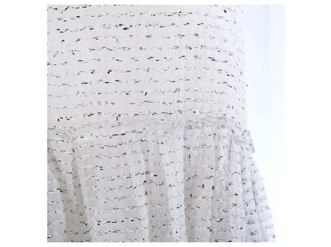 Robe maxi à taille basse en mélange de soie texturée Rochas Blanc - vue 4