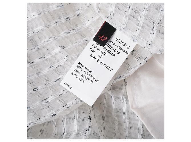 Robe maxi à taille basse en mélange de soie texturée Rochas Blanc - vue 6