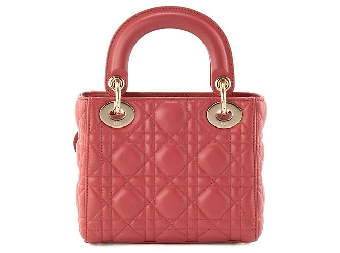 Autre Marque DIOR - Borsa a tracolla Lady Dior mini in pelle cannage rossa Rosso - vista 3