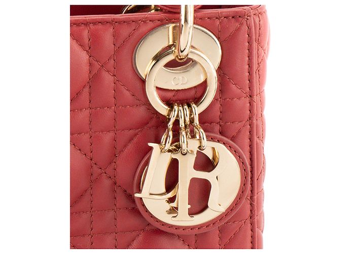 Autre Marque DIOR - Borsa a tracolla Lady Dior mini in pelle cannage rossa Rosso - vista 5