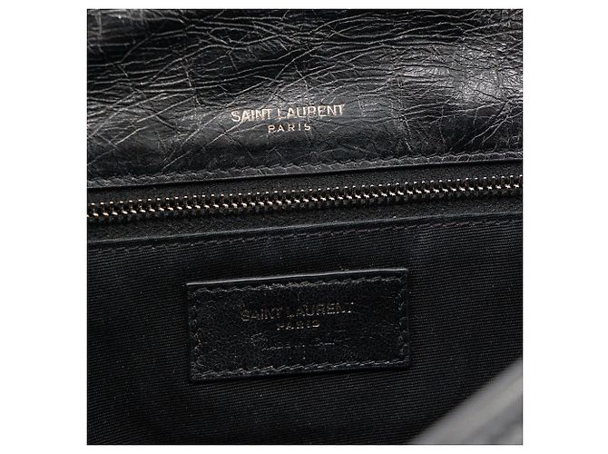 Autre Marque SAINT LAURENT - Borsa a tracolla Niki Medium Saint Laurent in pelle stropicciata nera Nero - vista 8