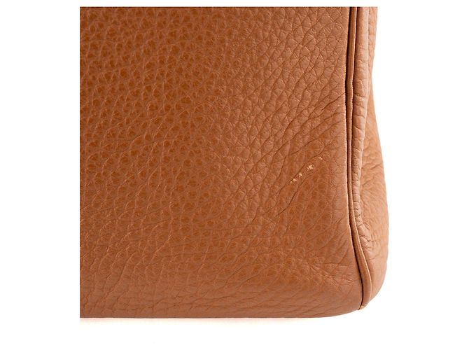 HERMÈS - Borsa Birkin 35 Hermès in pelle clémence marrone gold - vista 11