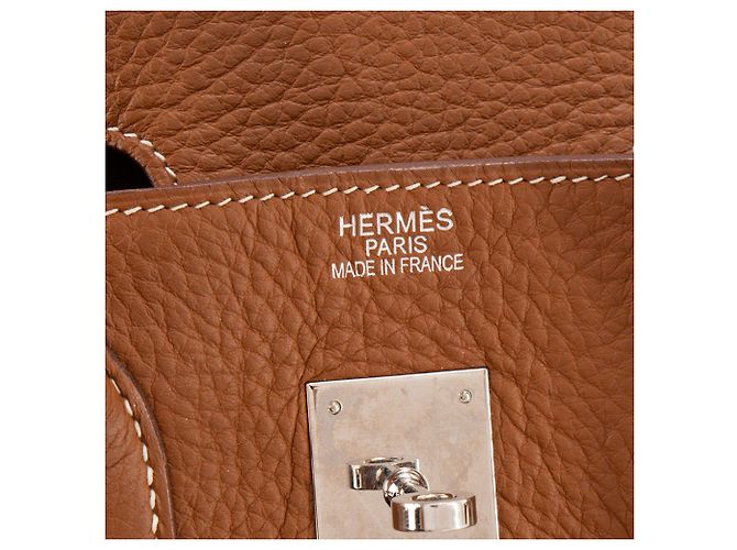 HERMÈS - Borsa Birkin 35 Hermès in pelle clémence marrone gold - vista 12