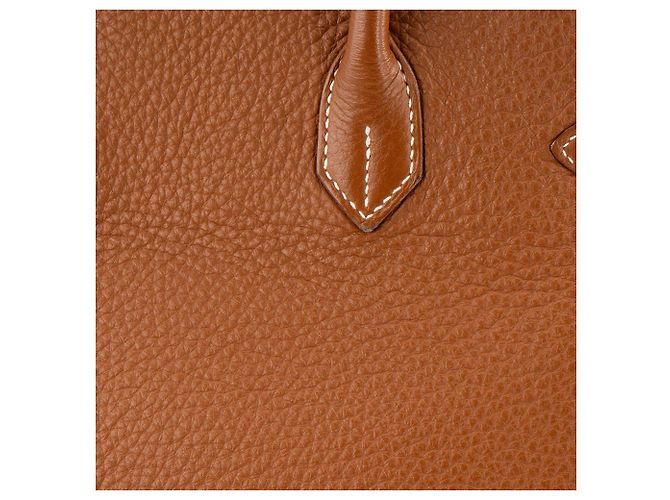 HERMÈS - Borsa Birkin 35 Hermès in pelle clémence marrone gold - vista 9