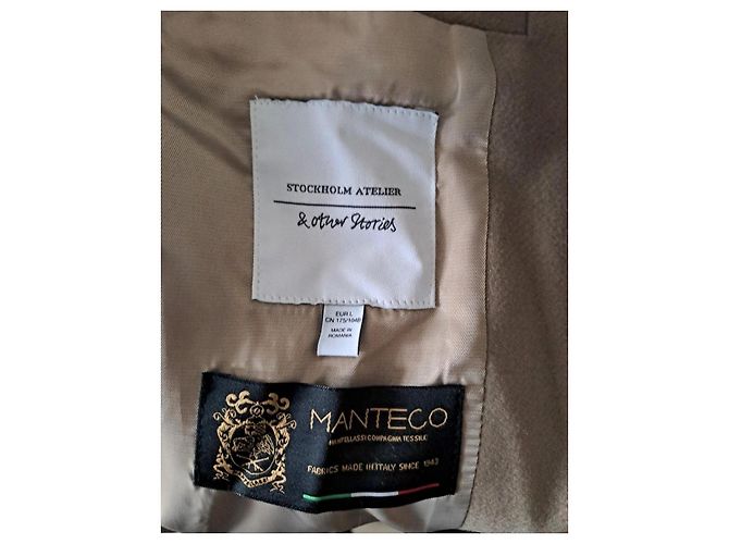 & Other Stories Trench Coat Beige de Mezcla de Lana - vista 7
