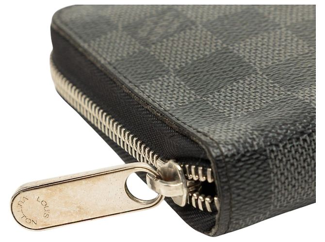 Black Louis Vuitton Damier Graphite Zippy Organizer Wallet Long Wallets - view 7