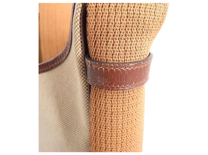 Trim Hermès Borsa a tracolla Hermes Sako Toile H in Brown O:1985 Beige - vista 12