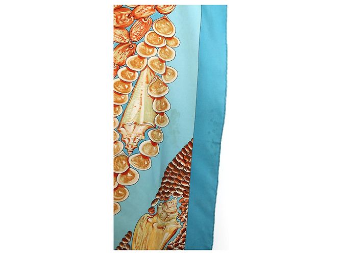 Hermès Rocaille II Seidentuch - Blau und Beige - Ansicht 4