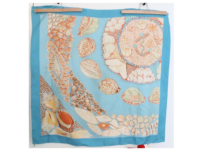 Hermès Rocaille II Seidentuch - Blau und Beige - Ansicht 8