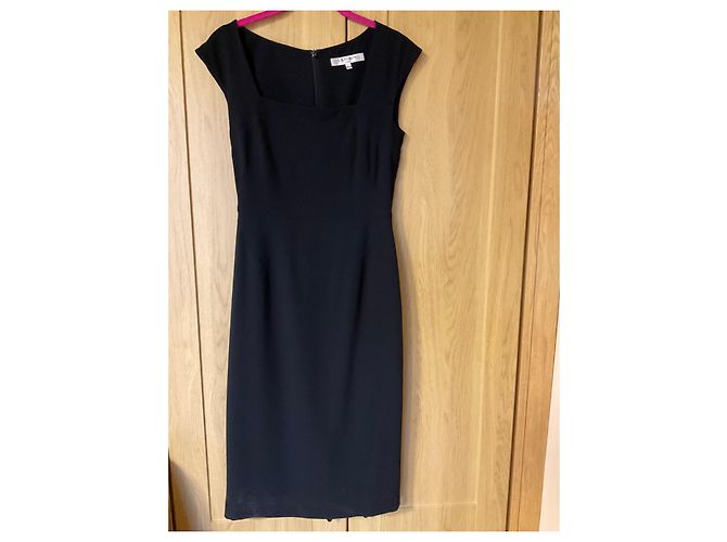 Lk Bennett Vestido vainica L.K. Bennett negro de manga corta y escote cuadrado - vista 2