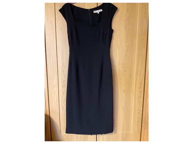 Lk Bennett Vestido vainica L.K. Bennett negro de manga corta y escote cuadrado - vista 3