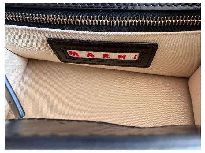 Bolso de piel Marni azul oscuro - vista 7