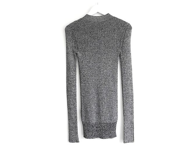Christopher Kane Skinny Strickpullover in Silber Lurex Grau - Ansicht 4