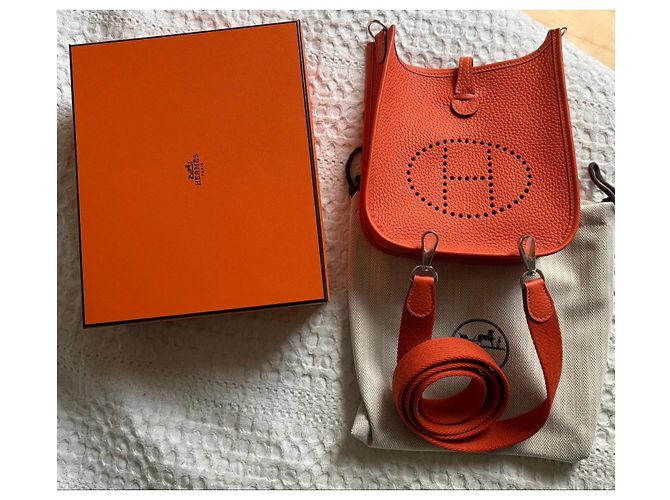 Borsa Hermès Mini Evelyne TPM Arancione - vista 2