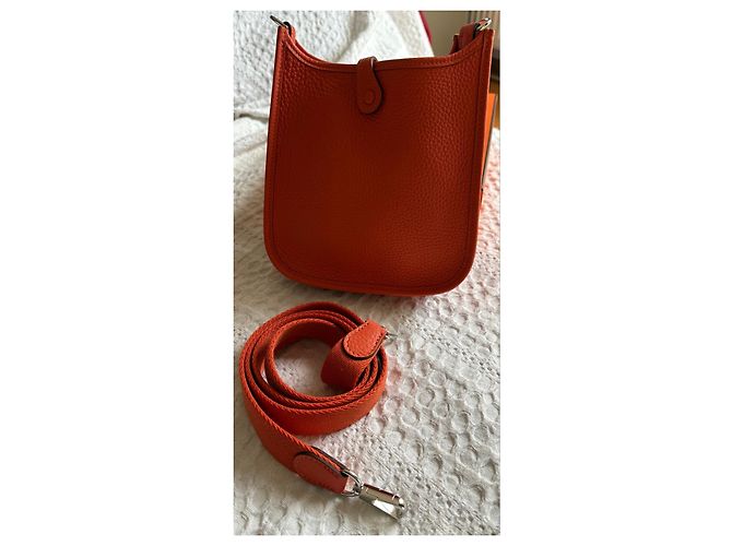 Borsa Hermès Mini Evelyne TPM Arancione - vista 4