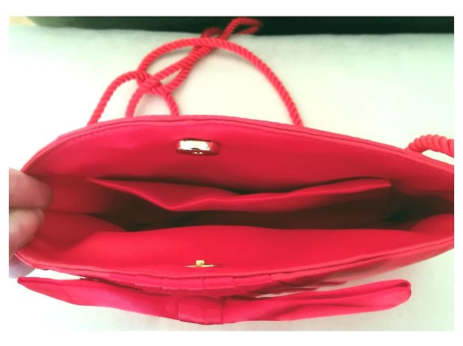 Autre Marque Rodor rote Satin-Handtasche mit Schleife - Ansicht 5