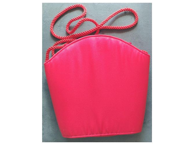 Autre Marque Rodor rote Satin-Handtasche mit Schleife - Ansicht 7